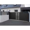 Portail Coulissant Aluminium Dylia Plein & Ajouré Horizontal Manuel ou Électrique (Moteur Somfy ou Nice) Sur Mesure