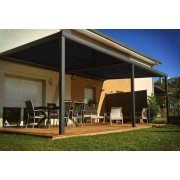 Pergola toile enroulable gris foncé 8x4