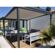 Pergola toile enroulable 4x4 autoportée