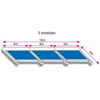 Store de Toit Toile UO Plus Acrylique Extérieur 3 Modules Motorisés pour Véranda & Pergola Sur Mesure