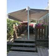 Store double pente manuel terrasse bois