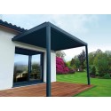 Pergola Bioclimatique Manuelle (Manivelle) Aluminium L1 Adossée Lames Orientables Parallèles Sur Mesure