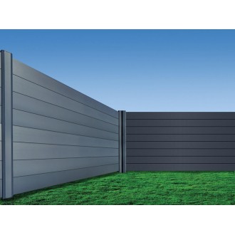 Clôture Aluminium Pleine Lames 100x20mm PB09 Extérieure à Sceller Sur Mesure