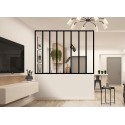 Verrière d'Intérieur Aluminium 8 Vitrages Transparents Haut de Gamme Noir, Gris, Blanc et Nuancier Ral Sur Mesure Style Atelier