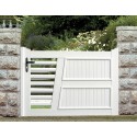 Portillon PVC Man Droit Semi Ajouré Horizontal Blanc, Gris, Beige ou Chêne Doré Sur Mesure