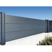 Clôture Aluminium Pleine Lames 150x20mm à Visser sur Muret ou Applique (à l'Anglaise) Sur Mesure