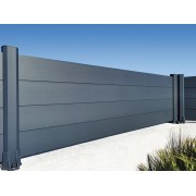 Clôture Aluminium Pleine Lames 100x20mm à Visser sur Muret ou Applique (à l'Anglaise) Sur Mesure