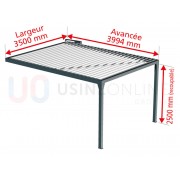 Pergola bioclimatique M1 4x3.5 adossée