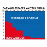 Baie à galandage 2 vantaux refoulement coté gauche avec volet roulant intérieur intégré