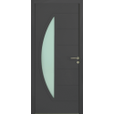 Porte d'Entrée Aluminium 60 Hobby Design Vitrage Demi-Lune Moderne Sur Mesure