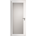 Porte d'Entrée PVC Malaga Vitrage Intégral Sablé Dépoli Blanc, Gris, Beige ou Chêne Sur Mesure