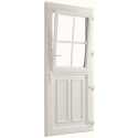 Porte d'Entrée PVC Hirondelle Ob1 Semi-Vitrée avec Ouvrant Fermière Battant & Oscillo Battant Blanc ou Chêne Doré Sur Mesure