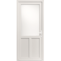 Porte d'Entrée PVC Caparis 1 Vitrée Blanc, Gris ou Chêne Sur Mesure