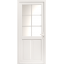 Porte d'Entrée PVC Silène 2 Vitrée 6 Carreaux Blanc, Gris ou Chêne Sur Mesure