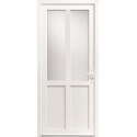 Porte d'Entrée PVC Caparis SV1 Vitrée & 1 Traverse Verticale Blanc, Gris, Beige ou Chêne Sur Mesure