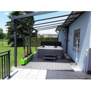 Structure Seule Pergola Pente Aluminium Adossée (pour toiture polycarbonate, panneau sandwich, solaire photovoltaique, verre)