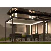 Pergola bioclimatique S3 4x4 lumière led autoportée