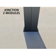 Jonction 2 poteaux pergola bioclimatique S3 4x3m lames parallèles adossée