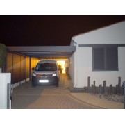 Carport adossé gris 7016 4.72 x 3.7 m toit plat panneau sandwich