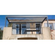 Pergola bioclimatique 5.48 x 2.3 m lames perpendiculaires 