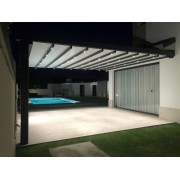 Pergola Toile Rétractable S-Luxe Sauleda® Lumière Led Adossée 