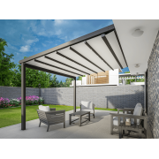 Pergola Toile Rétractable 4x4m Ral7016 S-Luxe Sauleda® Adossée Electrique