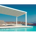 Pergola Toile Rétractable S-Luxe Sauleda® Technical Étanche Adossée Électrique (Télécommande) Sur Mesure