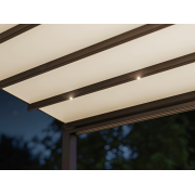 Lumière Led Pergola Toile Rétractable S-Luxe Soltis w96 Ferrari® Adossée