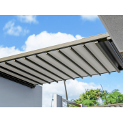 Pergola Toile Rétractable S-Luxe Sauleda® Technical Gris Anthracite Etanche Entre 2 Murs Electrique