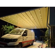 Pergola Toile Rétractable S-Luxe Soltis w96 Ferrari® Etanche Entre 2 Murs Lumière Led