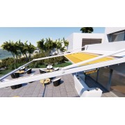 Pergola Suspendue (Bras de Support) Proche Plage Toile Rétractable S-Luxe Soltis w96 Ferrari® Etanche Electrique