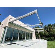 Pergola Suspendue Vue Panoramique Toile Rétractable S-Luxe Soltis w96 Ferrari® Etanche Electrique