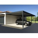 Carport Aluminium Toit Plat Panneaux Sandwich Isolant Épaisseur 32mm H3 Adossé Abri Voiture & Camping Car Sur Mesure