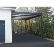 Structure Seule Carport Toit Plat Aluminium Adossée (pour toiture polycarbonate, panneau sandwich, solaire photovoltaique, verre