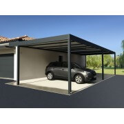 Structure Seule Carport Toit Plat Aluminium Adossée (pour toiture polycarbonate, panneau sandwich, solaire photovoltaique, verre