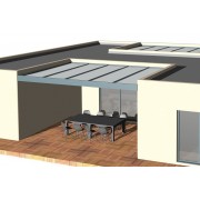 Structure Seule Pergola Toit Plat Aluminium Adossée (pour toiture polycarbonate, panneau sandwich, solaire photovoltaique, verre