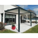 Pergola Bioclimatique Aluminium S3 Adossée Lames Orientables Parallèles Électrique (Motorisation Vérin) Sur Mesure