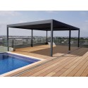 Pergola Bioclimatique Aluminium H3 AUTO-PORTÉE Lames Orientables Parallèles Électrique (Moteurs Double Vérins) Sur Mesure