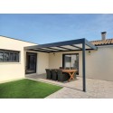 Pergola Aluminium Toit Plat Panneaux Sandwich 32mm H3 Entre Murs Sur Mesure