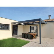 Structure Seule pergola aluminium 5x3m entre 2 murs en L