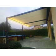 Led coffre avant pergola toile enroulable 7x4