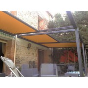 Pergola toile enroulable toile jaune