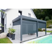 Stores Screen ZIP Solaire Gris Anthracite pour Pergola