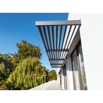 Brise Soleil Horizontal Lames Fixes Aluminium Sur Mesure pour Baie Vitrée, Fenêtre, Terrasse, Porte d'Entrée