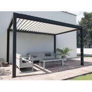 Pergola bioclimatique S3 autoportée 4m lames perpendiculaires