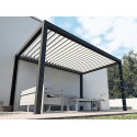 Pergola Bioclimatique Aluminium S3 AUTO-PORTÉE Lames Orientables Perpendiculaires Électrique (Motorisation Vérin) Sur Mesure