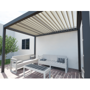 Pergola bioclimatique S3 4 poteaux 4x3m lames perpendiculaires