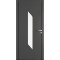 Porte d'Entrée Aluminium 60 Makila Design Vitrage Rectangle Central Sur Mesure