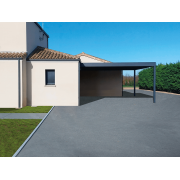 Carport adossé toit plat 6.26 x 5 m