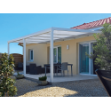 Pergola Toit Polycarbonate 32mm Aluminium CL Adossée Sur Mesure